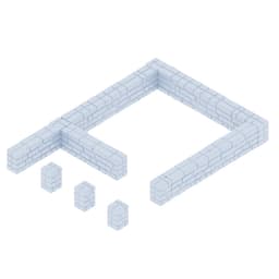 Half Height Stone Wall Miniature Models 28mm - 3 STL Files thumbnail 2