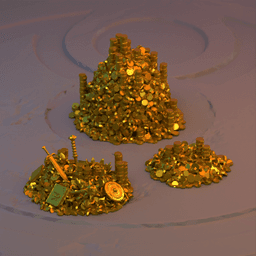 Treasure Trove: Miniature Gold Pile Set for Tabletop RPGs thumbnail 2